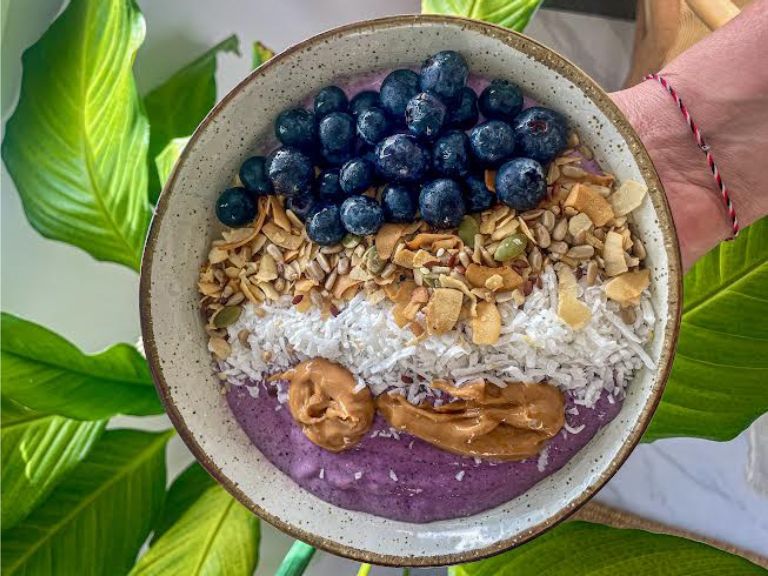 recipe for High Protein Berry Banana Smoothie Bowl