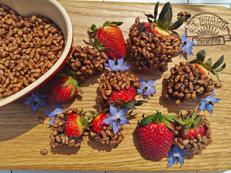 Coco Crunchie choc dipped strawberries
